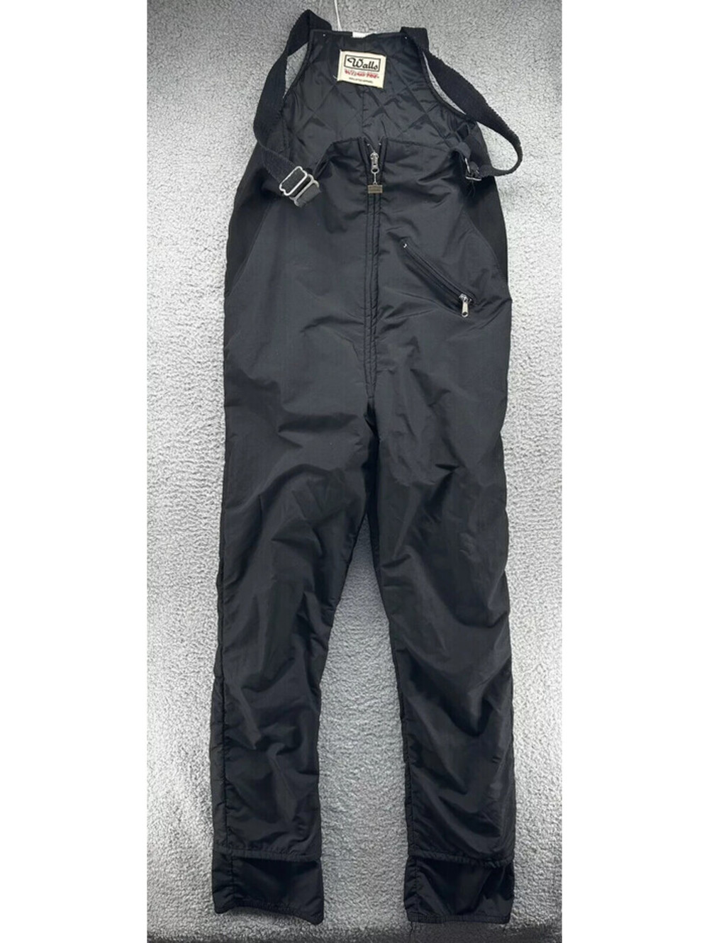 Walls Mens Black Blizzard Pruf Insulated Sleeveless Bib Overalls Size Tag Gone